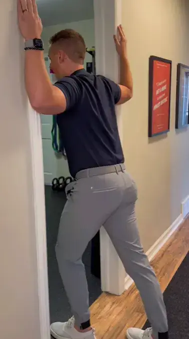 Doorway stretch to fix tight shoulders